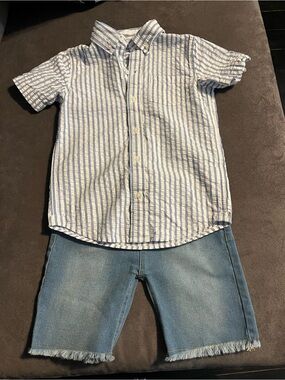 Janie & Jack Stripe shirt + Appaman Shorts
